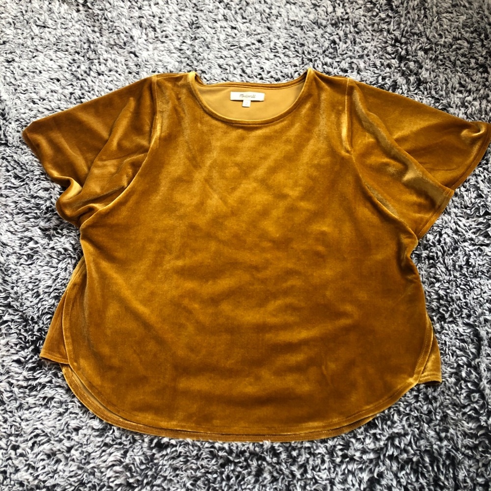 Madewell Velvet Golden Butterfly Top Size XS